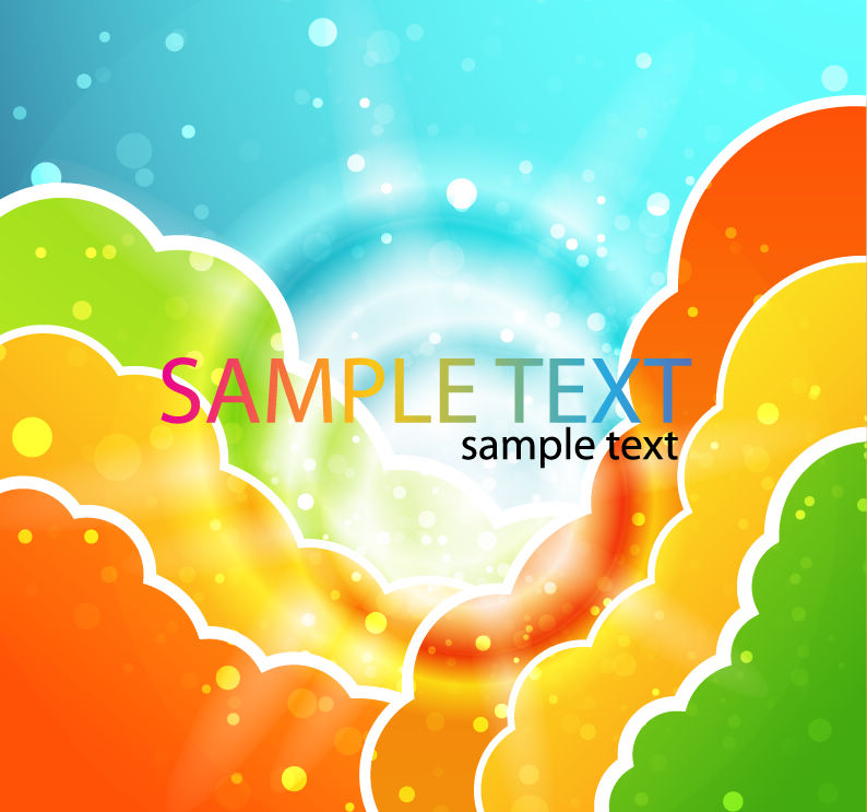 free vector Colorful Clouds Vector Illustration